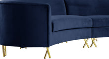 Load image into Gallery viewer, Serpentine Black Velvet 3pc. Sectional