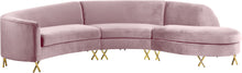 Load image into Gallery viewer, Serpentine Black Velvet 3pc. Sectional