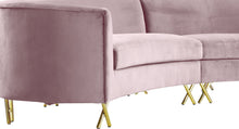 Load image into Gallery viewer, Serpentine Black Velvet 3pc. Sectional
