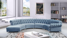 Load image into Gallery viewer, Anabella Sky Blue Velvet 4pc. Sectional