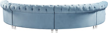 Load image into Gallery viewer, Anabella Sky Blue Velvet 4pc. Sectional