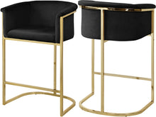 Load image into Gallery viewer, Donatella Black Velvet Stool