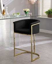 Load image into Gallery viewer, Donatella Black Velvet Stool