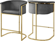 Load image into Gallery viewer, Donatella Black Velvet Stool