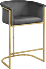 Load image into Gallery viewer, Donatella Grey Velvet Stool