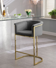 Load image into Gallery viewer, Donatella Black Velvet Stool