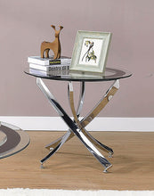 Load image into Gallery viewer, Glass Top Chrome End Table