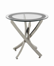 Load image into Gallery viewer, Glass Top Chrome End Table