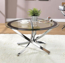 Load image into Gallery viewer, Glass Top Chrome Coffee Table