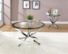 Load image into Gallery viewer, Glass Top Chrome Coffee Table