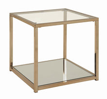 Load image into Gallery viewer, Calantha Modern Chocolate Chrome End Table
