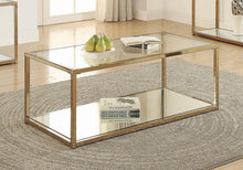 Load image into Gallery viewer, Calantha Modern Chocolate Chrome Coffee Table
