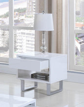 Load image into Gallery viewer, Contemporary Glossy White End Table