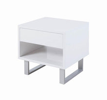 Load image into Gallery viewer, Contemporary Glossy White End Table