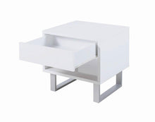 Load image into Gallery viewer, Contemporary Glossy White End Table