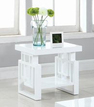Load image into Gallery viewer, Transitional Glossy White End Table