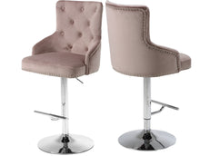 Load image into Gallery viewer, Claude Pink Velvet Adjustable Stool