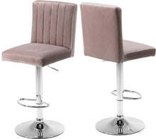 Load image into Gallery viewer, Joel Pink Velvet Adjustable Stool