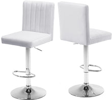 Load image into Gallery viewer, Joel White Velvet Adjustable Stool