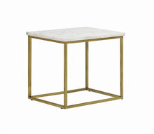Load image into Gallery viewer, White and Brushed Brass Side Table