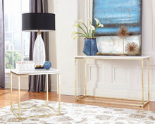 Load image into Gallery viewer, White and Brushed Brass Side Table