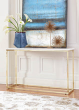 Load image into Gallery viewer, White and Brushed Brass Coffee Table