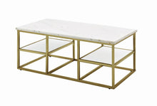 Load image into Gallery viewer, White and Brushed Brass Coffee Table