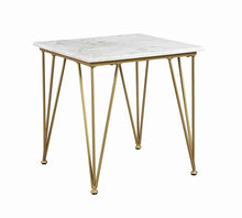 Load image into Gallery viewer, Modern White and Gold Side Table