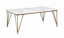 Load image into Gallery viewer, Modern White and Gold Coffee Table