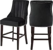 Load image into Gallery viewer, Oxford Black Velvet Stool