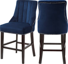 Load image into Gallery viewer, Oxford Navy Velvet Stool