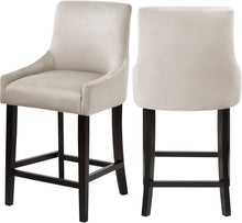 Load image into Gallery viewer, Demi Cream Velvet Stool