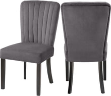 Load image into Gallery viewer, Shelby Grey Velvet Dining Chair