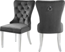 Load image into Gallery viewer, Carmen Grey Velvet Dining Chair