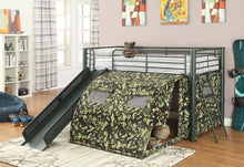 Load image into Gallery viewer, Camouflage Themed Glossy Green Loft Bed