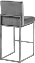 Load image into Gallery viewer, Giselle Grey Velvet Stool