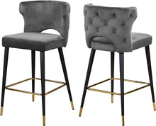 Load image into Gallery viewer, Kelly Black Velvet Stool