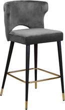 Load image into Gallery viewer, Kelly Black Velvet Stool