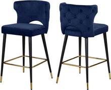 Load image into Gallery viewer, Kelly Black Velvet Stool