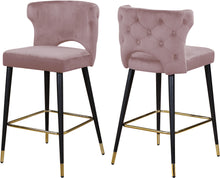 Load image into Gallery viewer, Kelly Black Velvet Stool