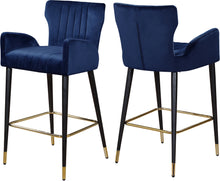 Load image into Gallery viewer, Luxe Navy Velvet Stool
