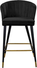 Load image into Gallery viewer, Cassie Black Velvet Stool