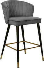 Load image into Gallery viewer, Cassie Grey Velvet Stool