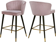 Load image into Gallery viewer, Cassie Pink Velvet Stool