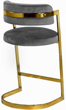 Load image into Gallery viewer, Stephanie Grey Velvet Stool