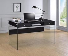 Load image into Gallery viewer, Contemporary Glossy Black Writing Desk