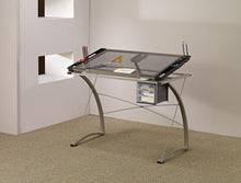 Load image into Gallery viewer, Contemporary Glass Top Drafting Desk