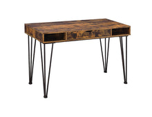 Load image into Gallery viewer, Industrial Antique Nutmeg Writing Desk