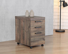 Load image into Gallery viewer, Luke Weathered Oak Mobile File Cabinet