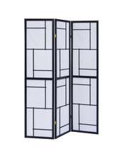 Load image into Gallery viewer, Contemporary Black Three-Panel Screen